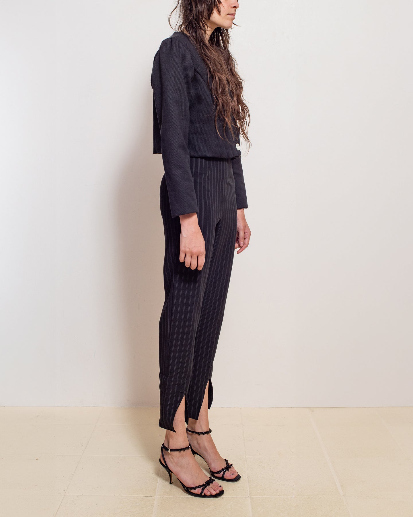 Black Asymmetrical Quilted Jacket